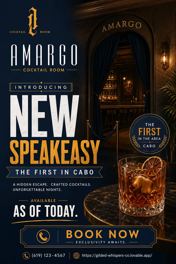 Amargo Cocktail Room flyer