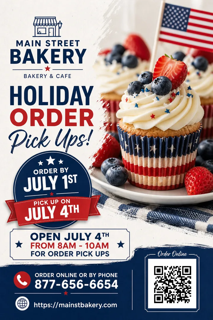 Main Street Bakery flyer