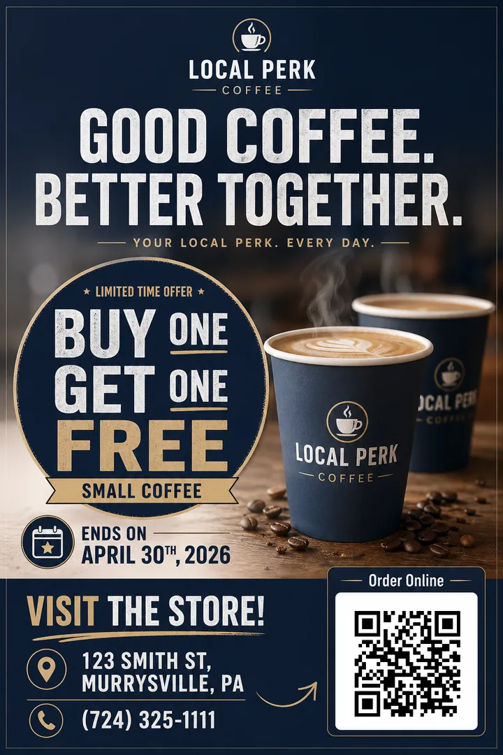 Local Perk Coffee flyer