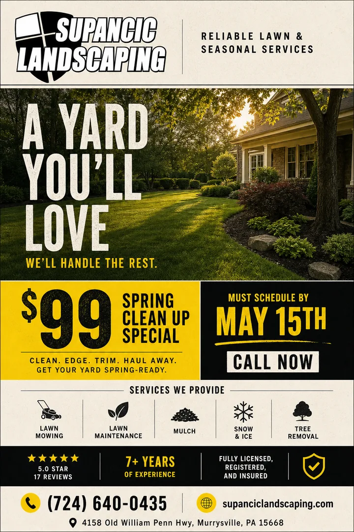 Supancic Landscaping flyer